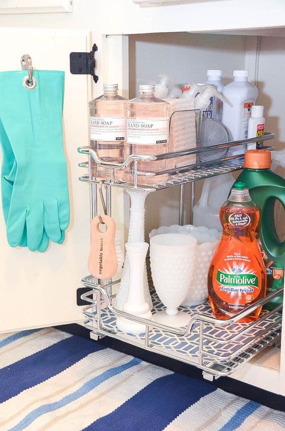 Under the Kitchen Sink Cabinet Organization Tips - Mom 4 Real