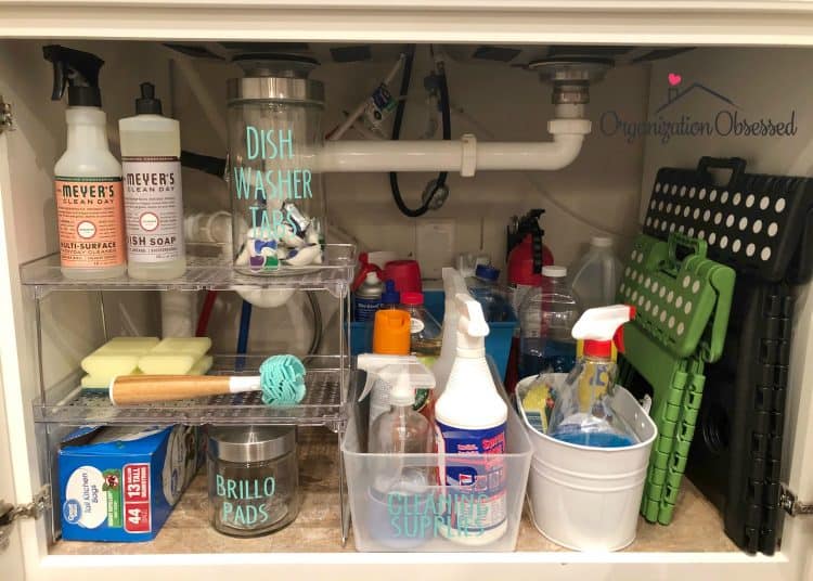 tricks organize under kitchen sink