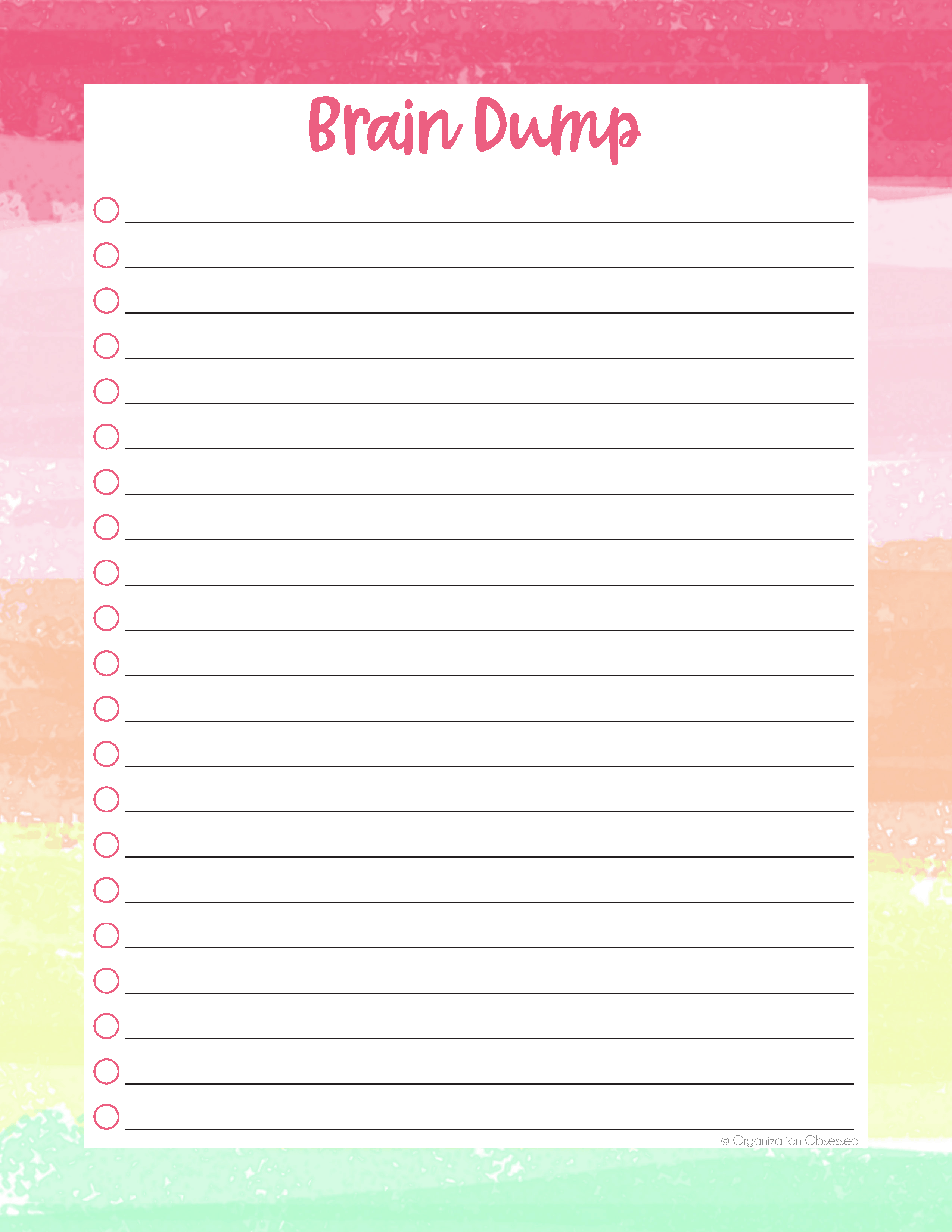 Brain Dump Printable