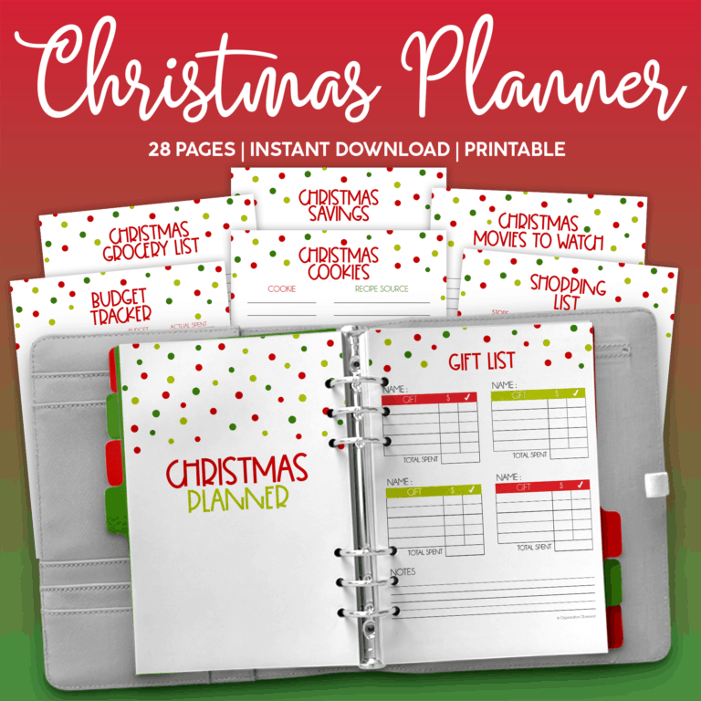 Christmas Planner Printables - Organization Obsessed