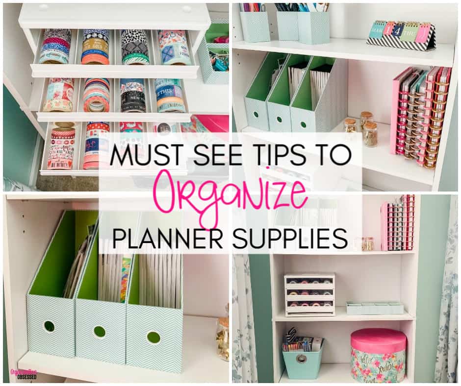planner supply storage and organization