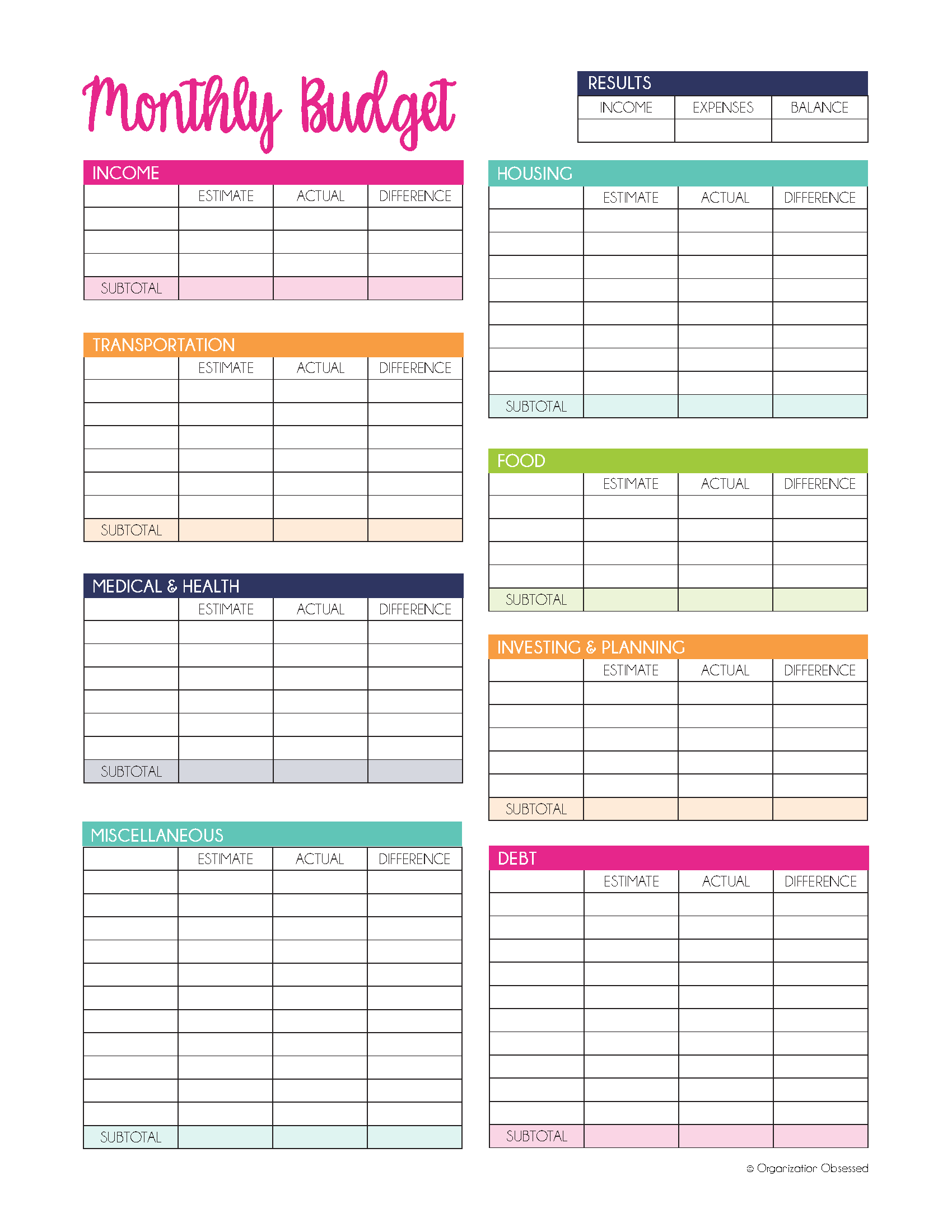 PRINTABLE VAULT - Organization Obsessed