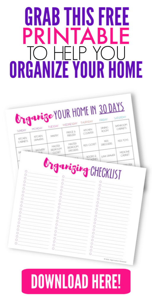 Organize Your Home In 30 Days Calendar - Organization Obsessed